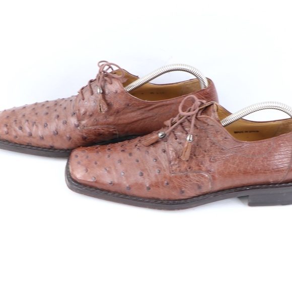 Mezlan Platinum Ostrich Leather Dress Shoes Brown main image 8